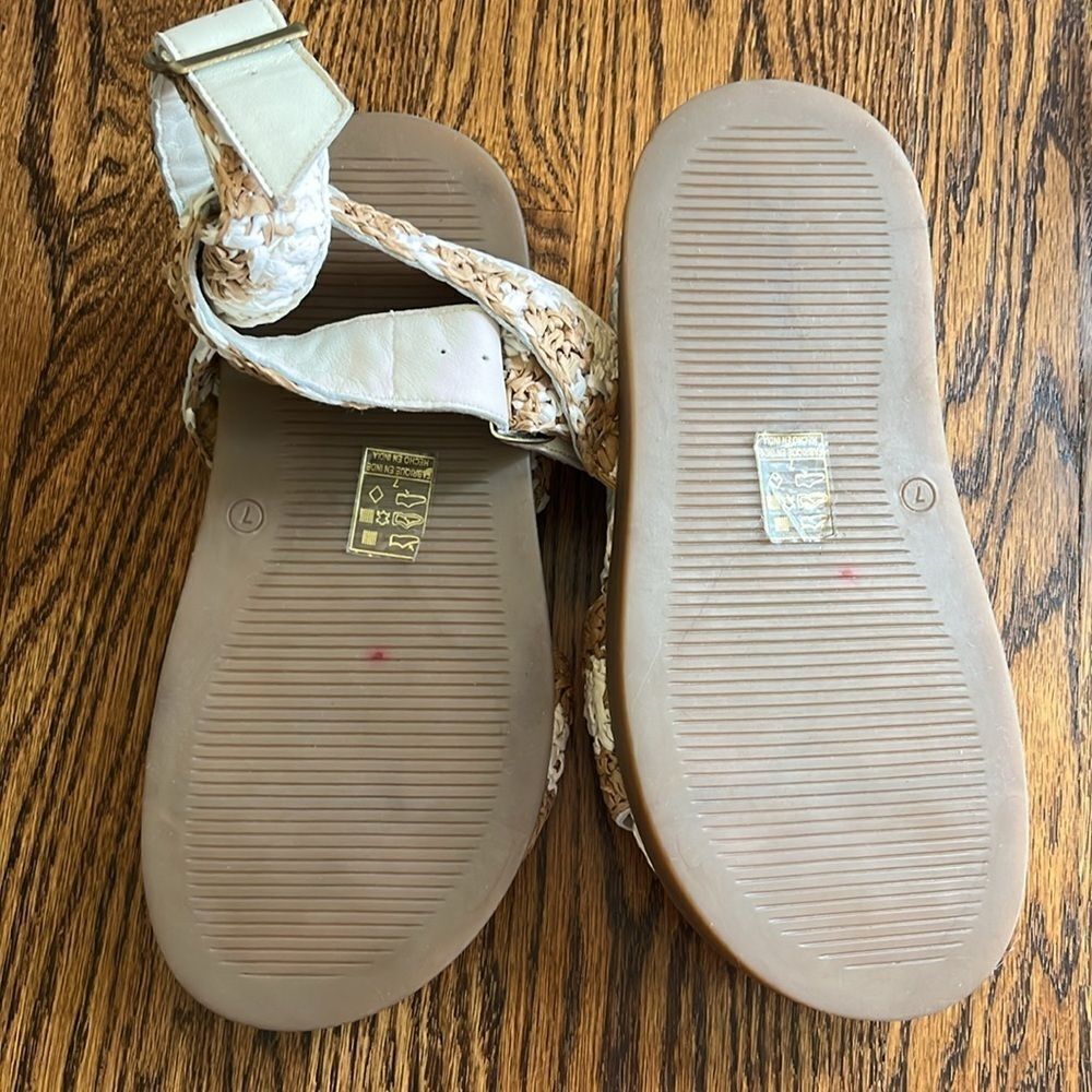 Free People Roma Raffia Sandals Size 7 - Picture 5 of 6